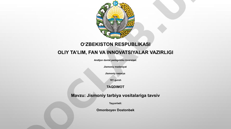 Jismoniy tarbiya vositalariga tavsif