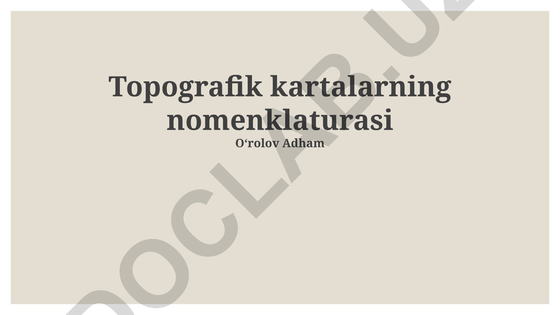 Topografik kartalarning nomenklaturasi