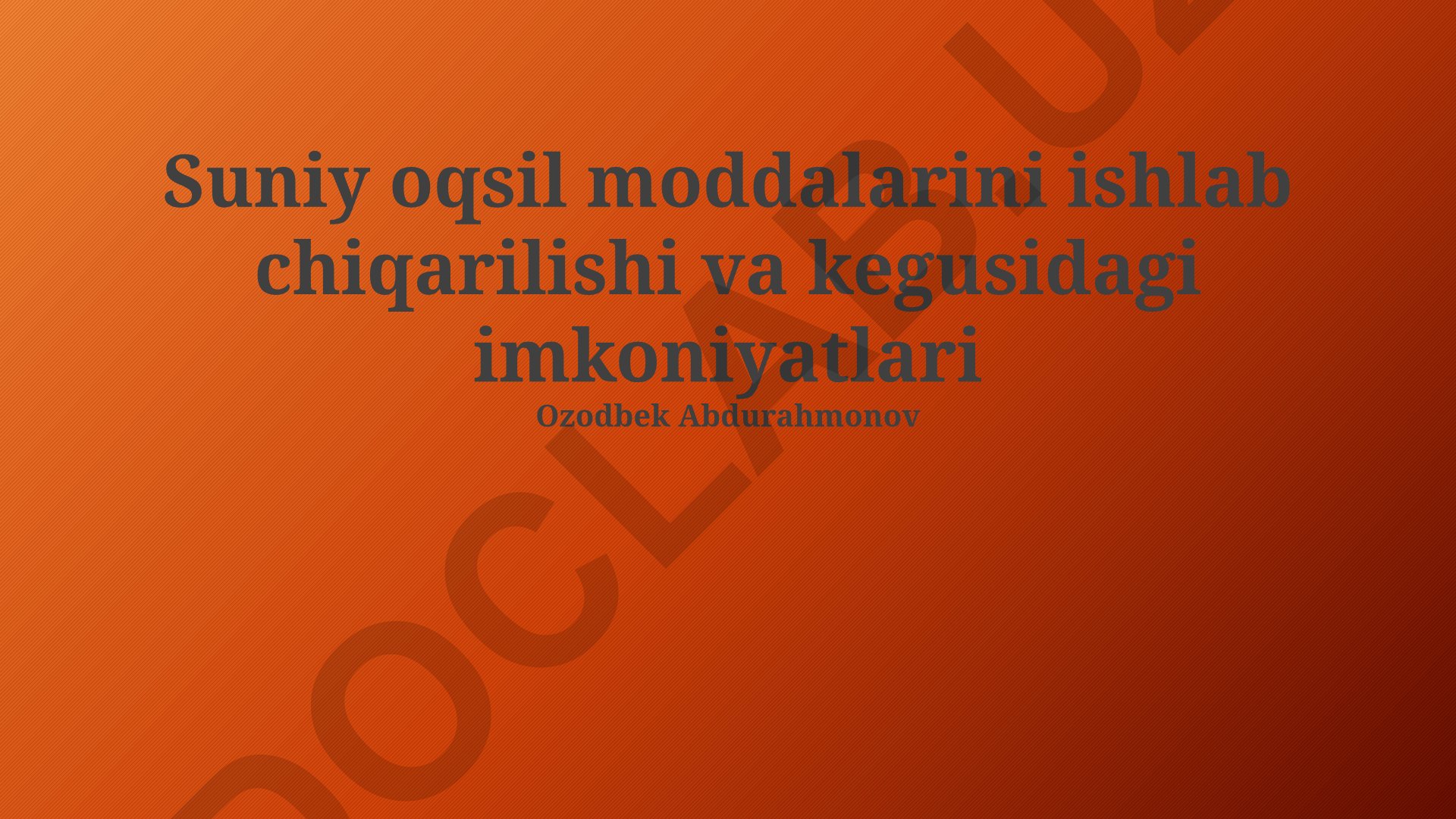 Suniy oqsil moddalarini ishlab chiqarilishi va kelgusidagi imkoniyatlari