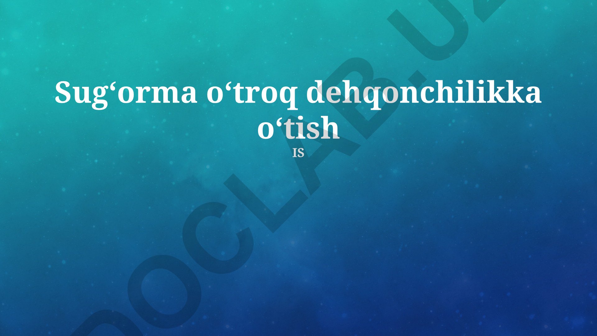 Integratsiyalashgan dehqonchilikka o'tishning afzalliklari va joriy etish bosqichlari