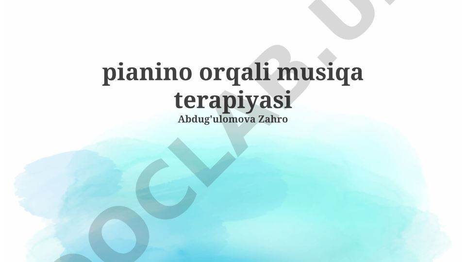 Pianino orqali musiqa terapiyasi