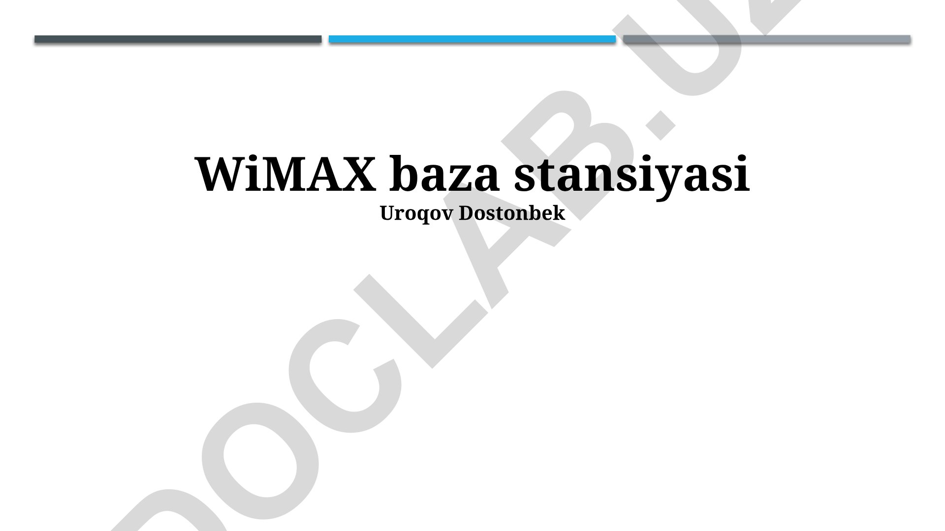 WiMAX bazaviy stansiyasi funksiyalari, arxitekturasi va xavfsizligi