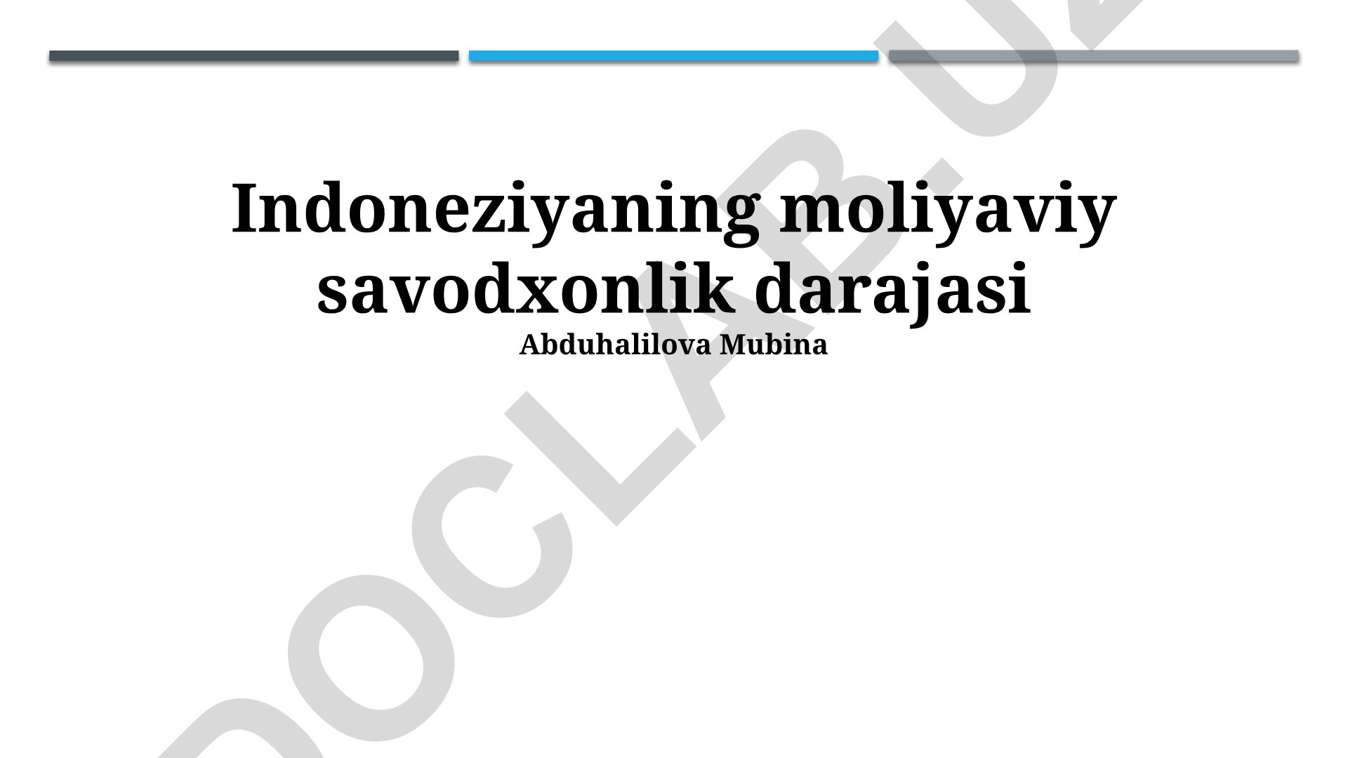 Indoneziyaning moliyaviy savodxonlik darajasi