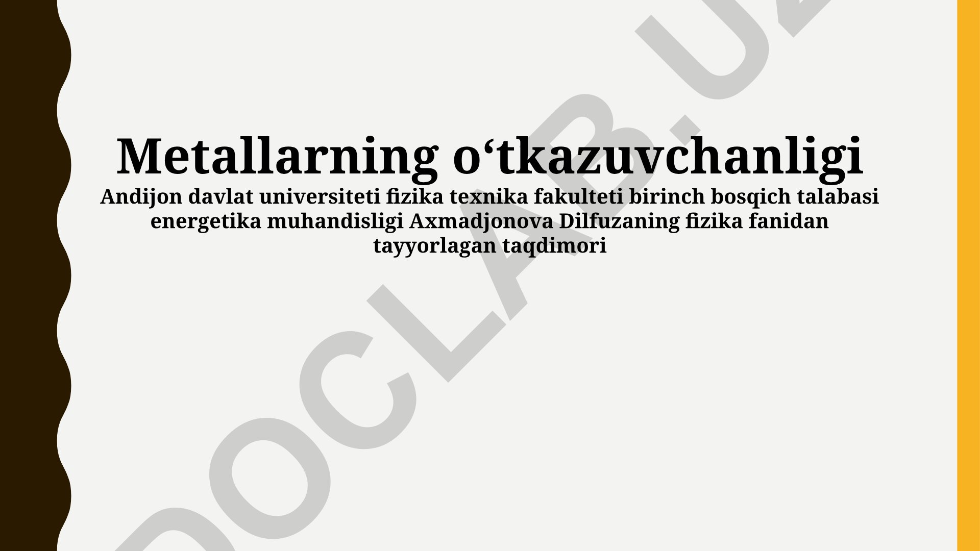 Metallarning o'tkazuvchanligi mexanizmi va amaliy qo'llanilishi