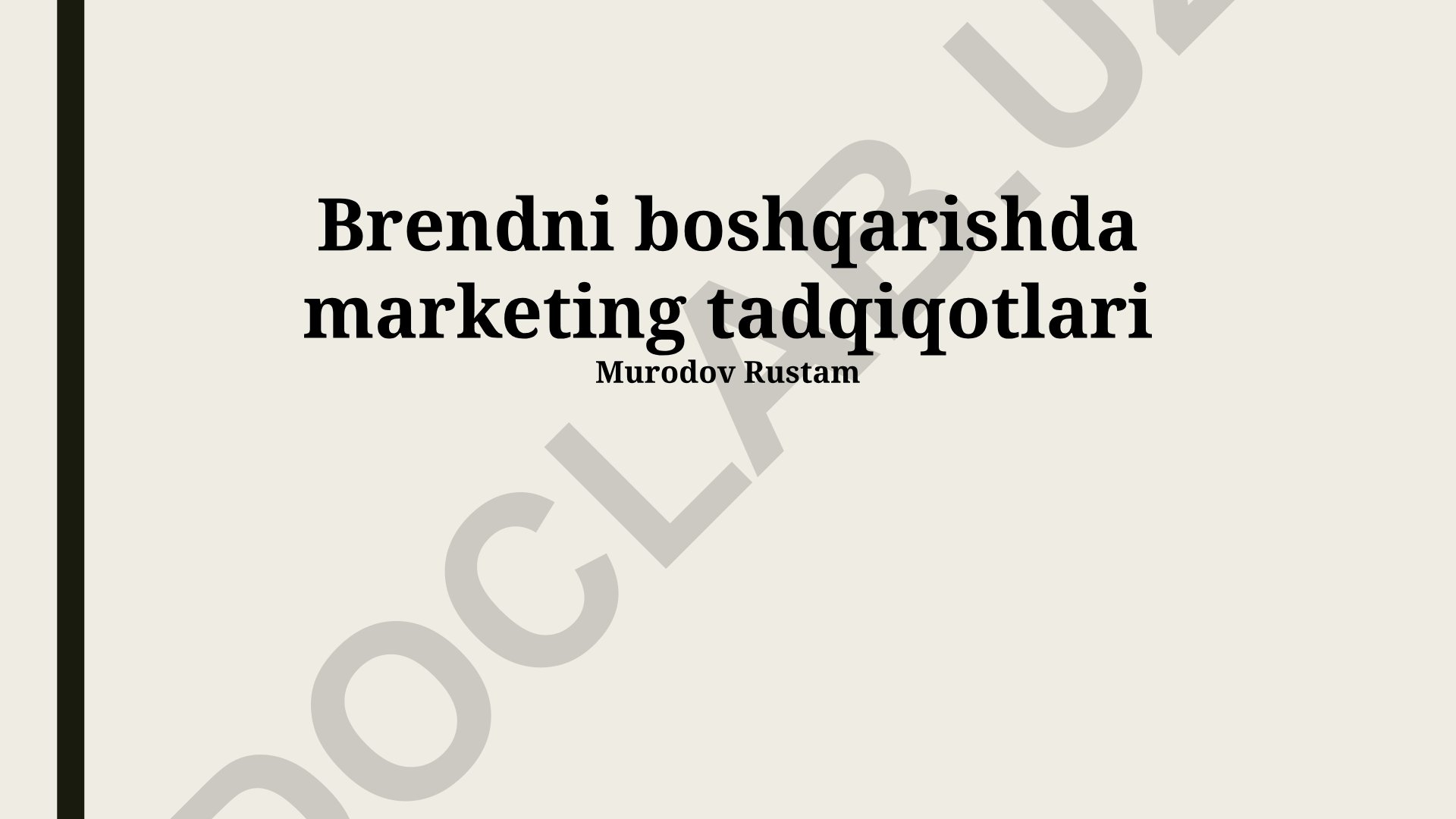 Brendni boshqarishda marketing tadqiqotlari