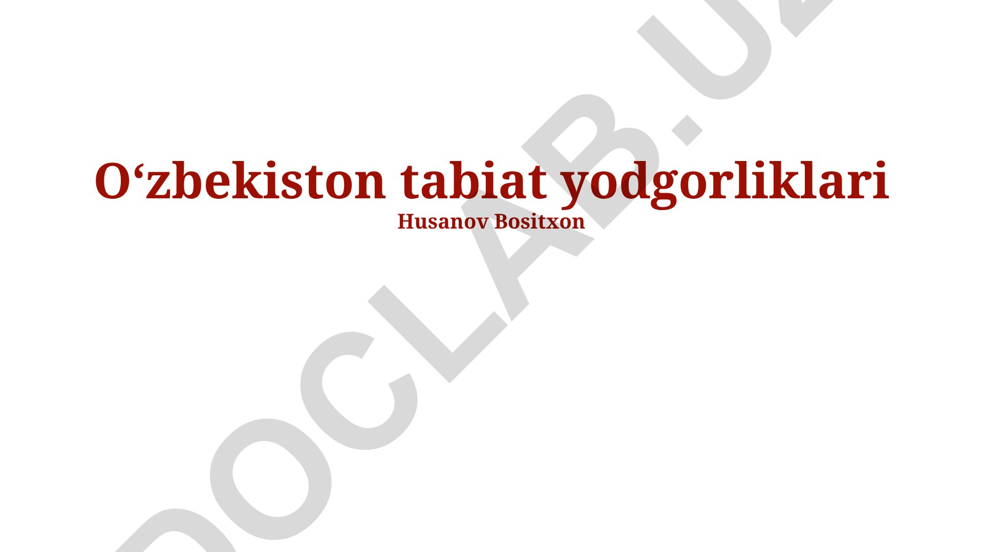 Oʻzbekiston tabiat yodgorliklari va muhofaza qilinadigan hududlar