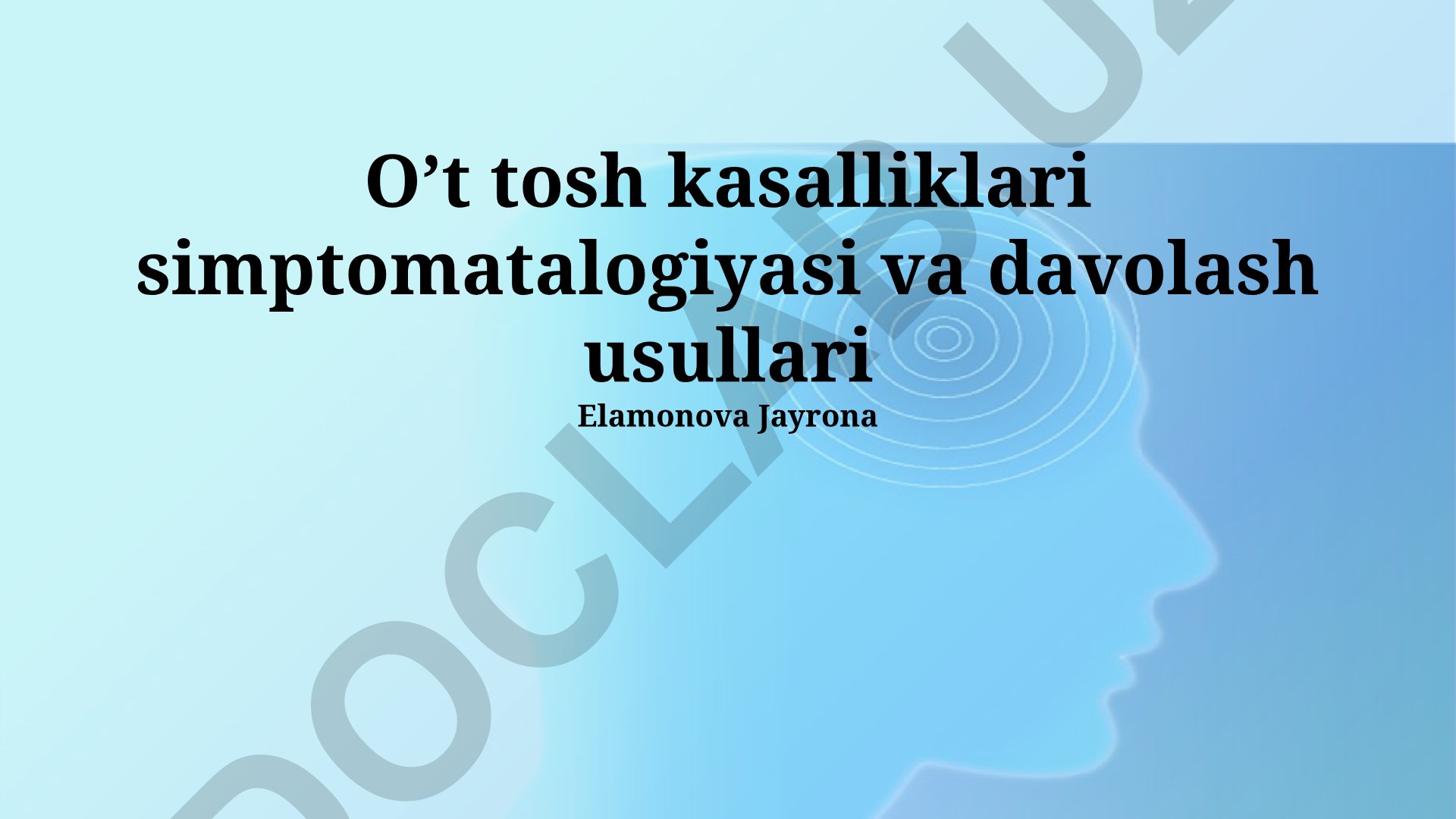 O't toshi kasalliklari simptomatalogiyasi va davolash usullari