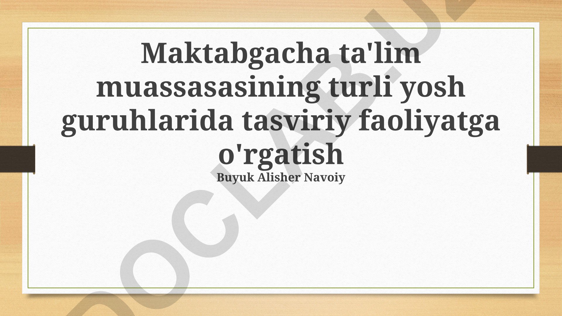 Maktabgacha ta'lim muassasalarida turli yosh guruhlarida tasviriy faoliyatga o'rgatish