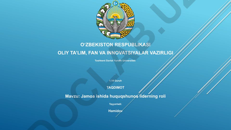Jamoa ishida huquqshunos liderning roli
