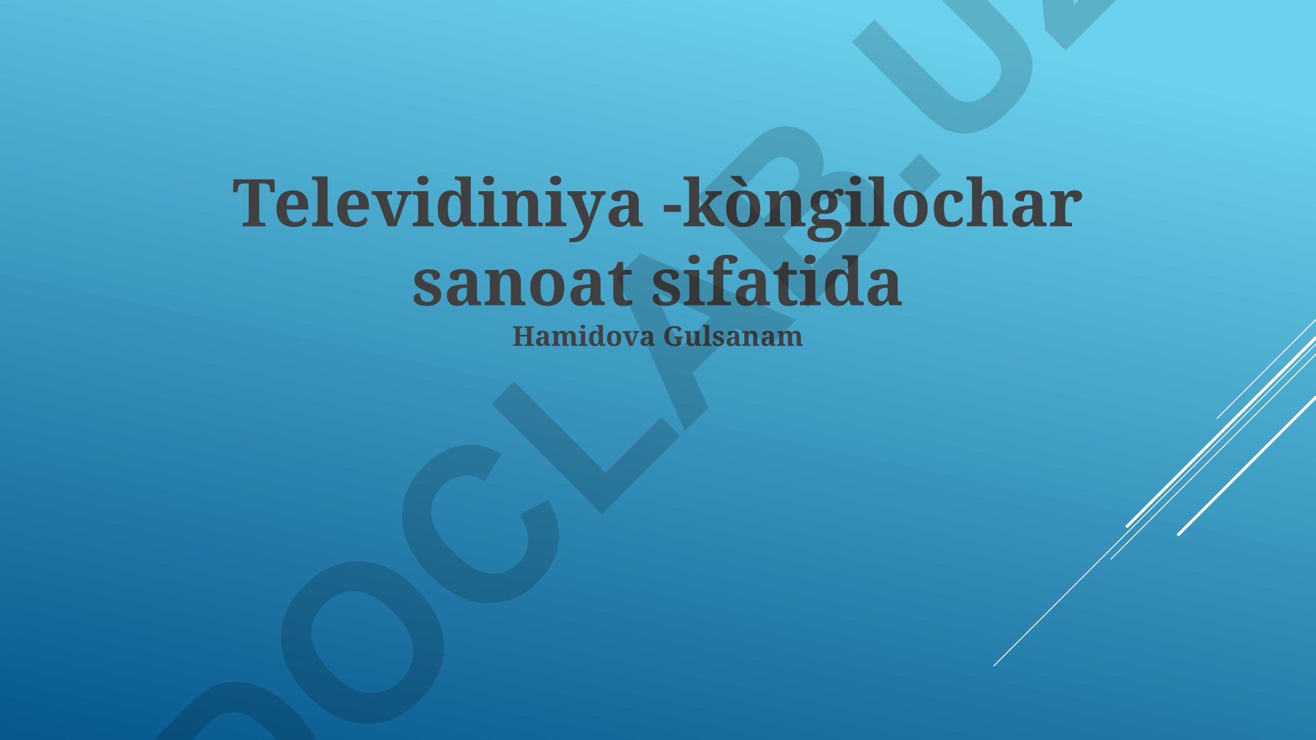 Televideniye sanoati sifatida: tarix, dasturlar va iqtisodiyoti