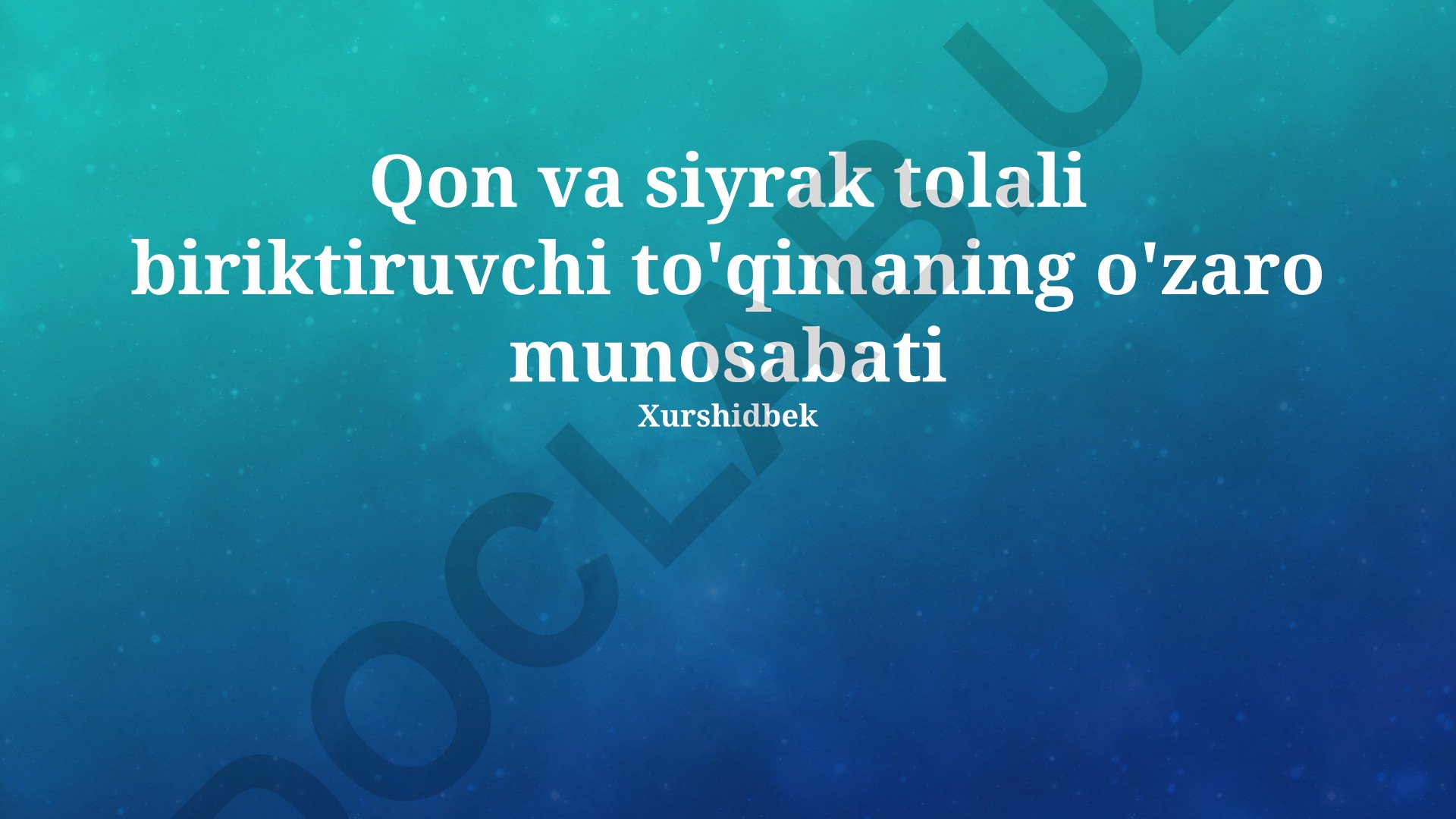 Qon va siyrak tolali biriktiruvchi to'qimaning o'zaro munosabati