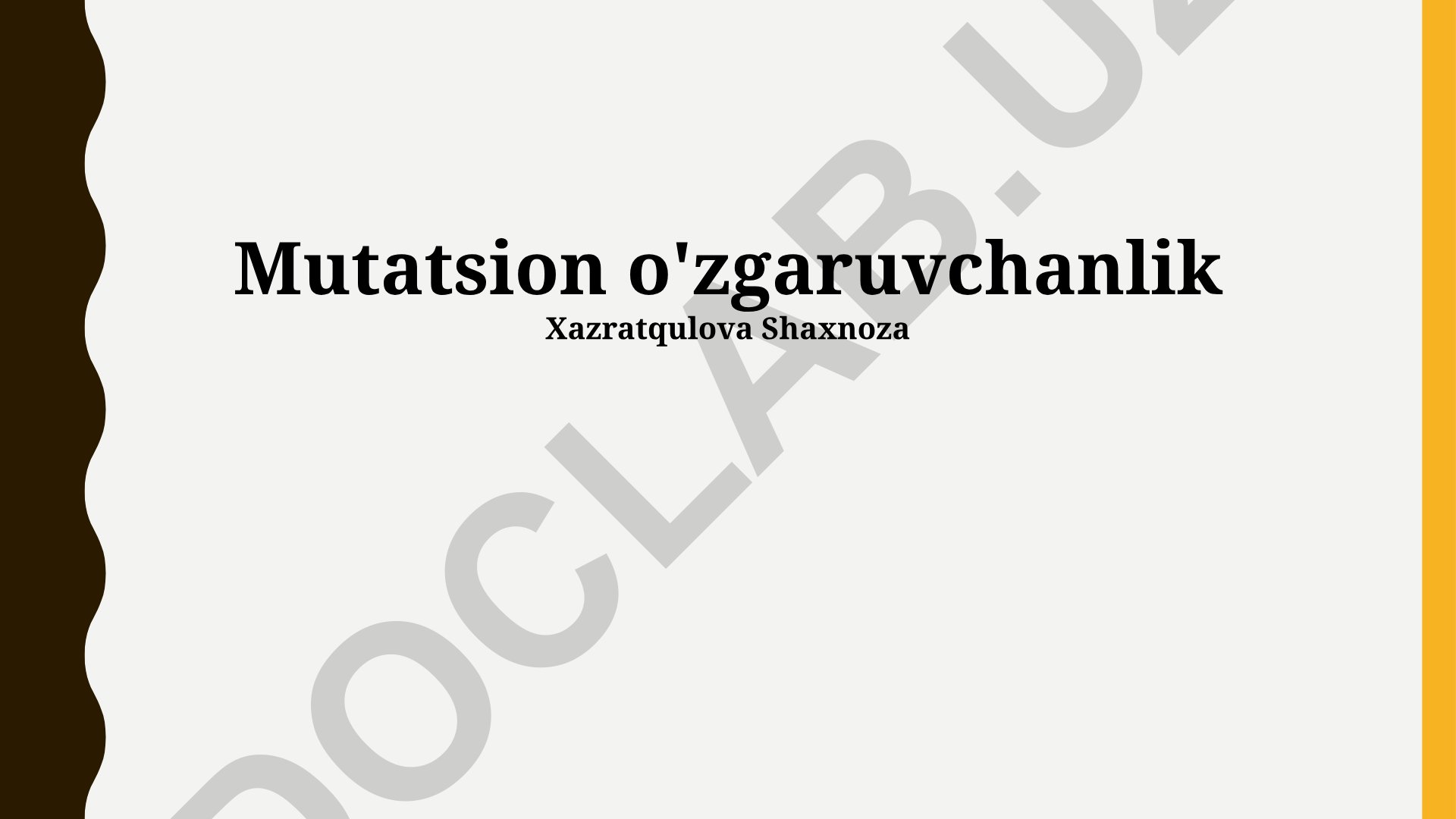 Mutatsion o'zgaruvchanlik va RNKdagi mutatsiyalar