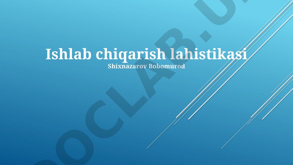 Ishlab chiqarish logistikasi