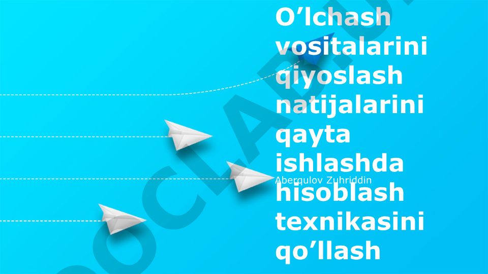 O'lchov asboblarini taqqoslash natijalarini qayta ishlashda hisoblash texnikalarini qo'llash