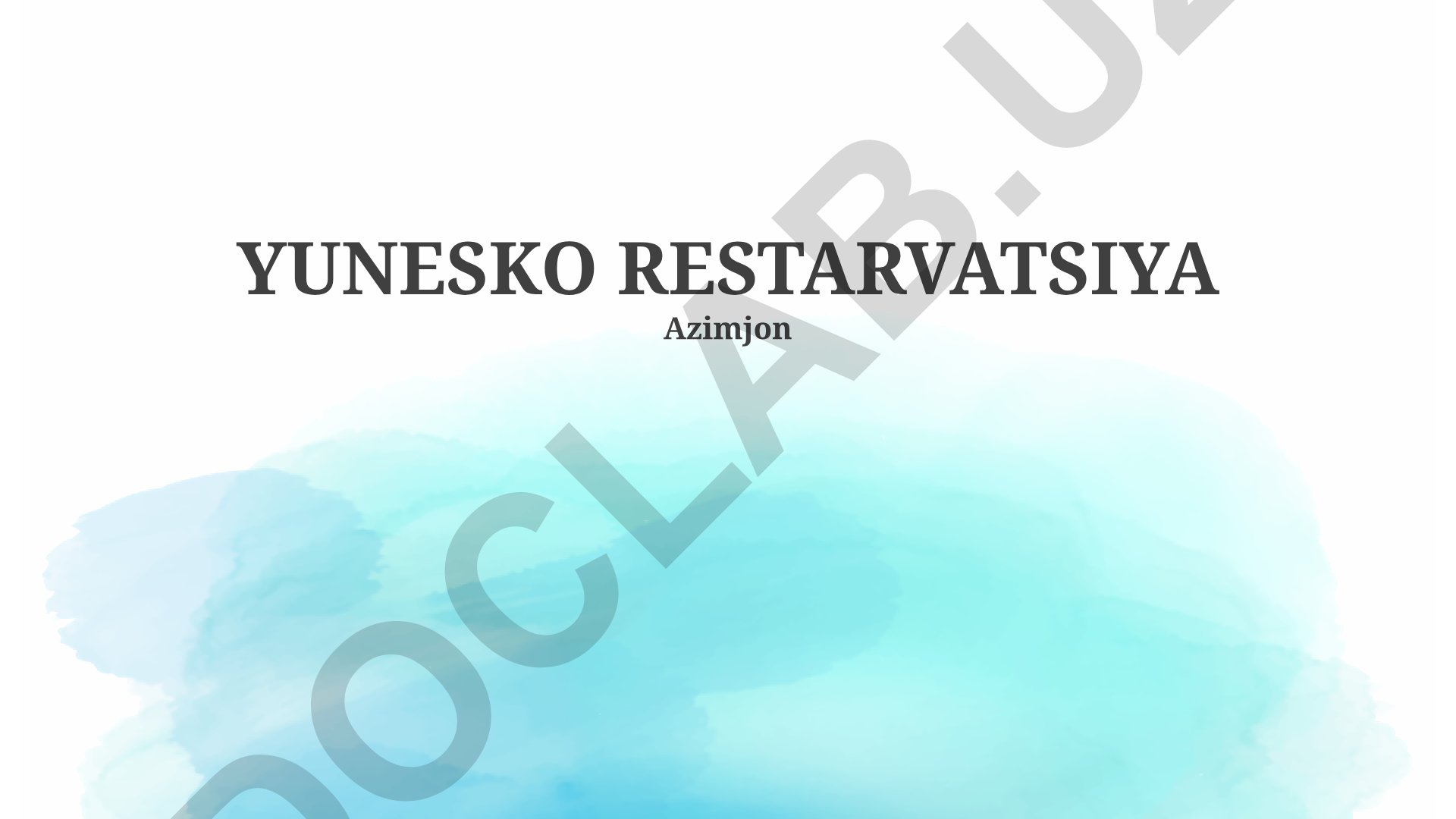 UNESCO restavratsiyasi: tamoyillar, loyihalar va kelajak istiqbollari