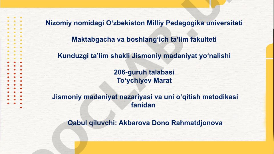 Jismoniy tarbiyaning ta'lim jarayonidagi o'rni va ahamiyati