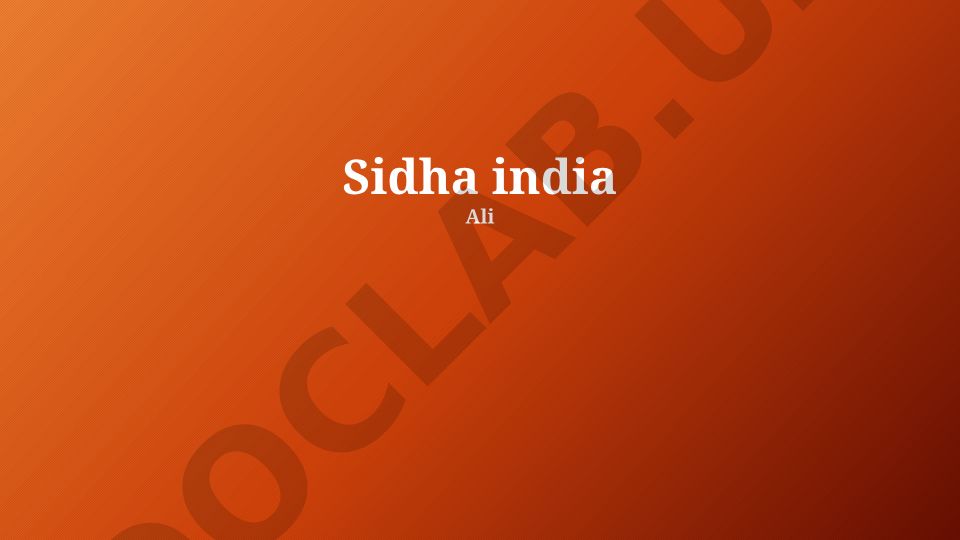 Zamonaviy Dunyoda Siddha Tibbiyoti