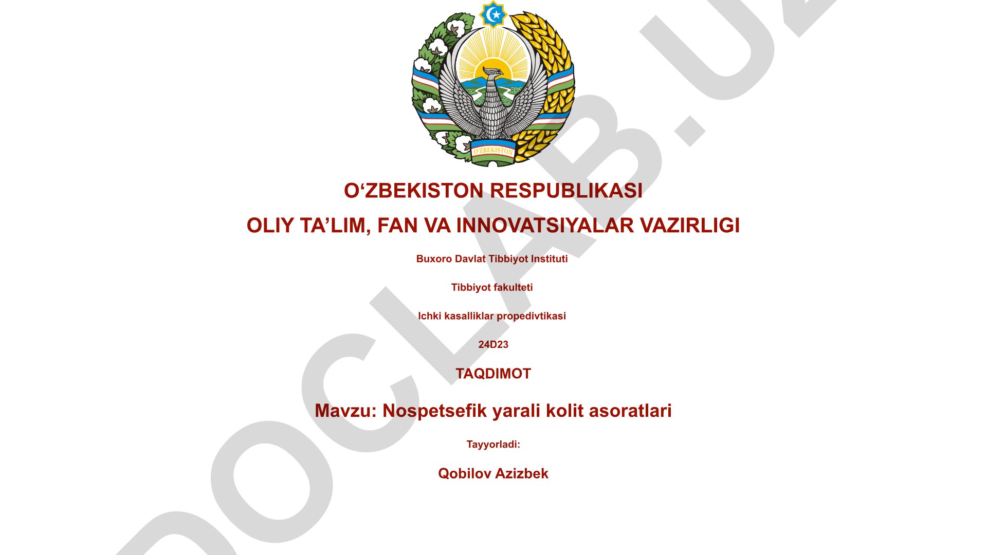 Nospetsefik yarali kolit asoratlari