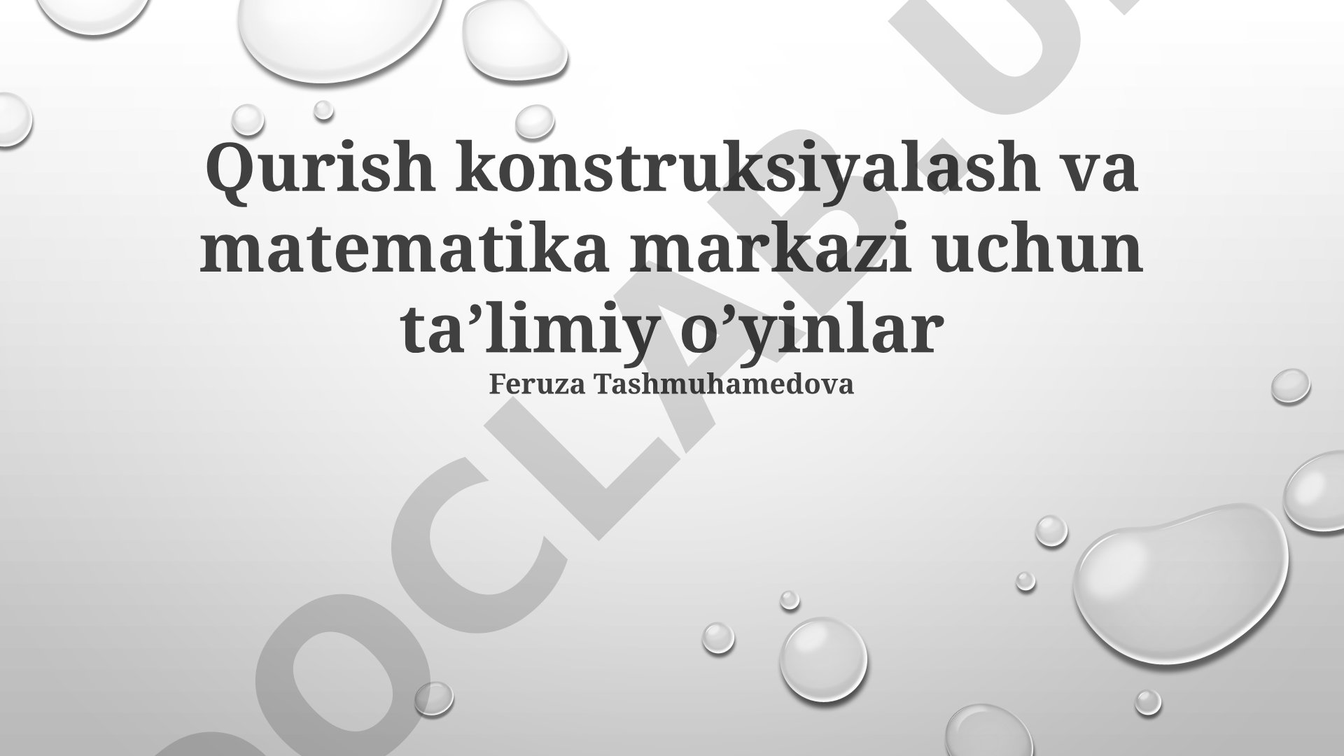 Qurish konstruksiyalash va matematika markazi uchun ta'limiy o'yinlar