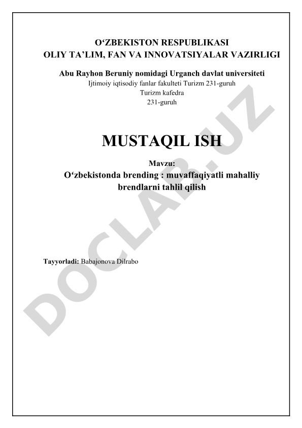 Oʻzbekistonda brending: muvaffaqiyatli mahalliy brendlarni tahlil qilish