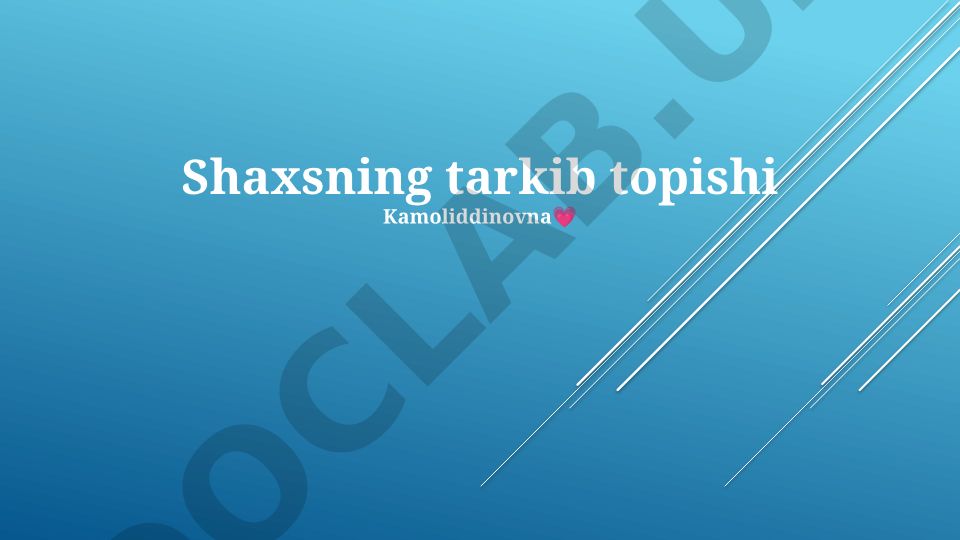 Shaxsning tarkibi va o'lchovlari