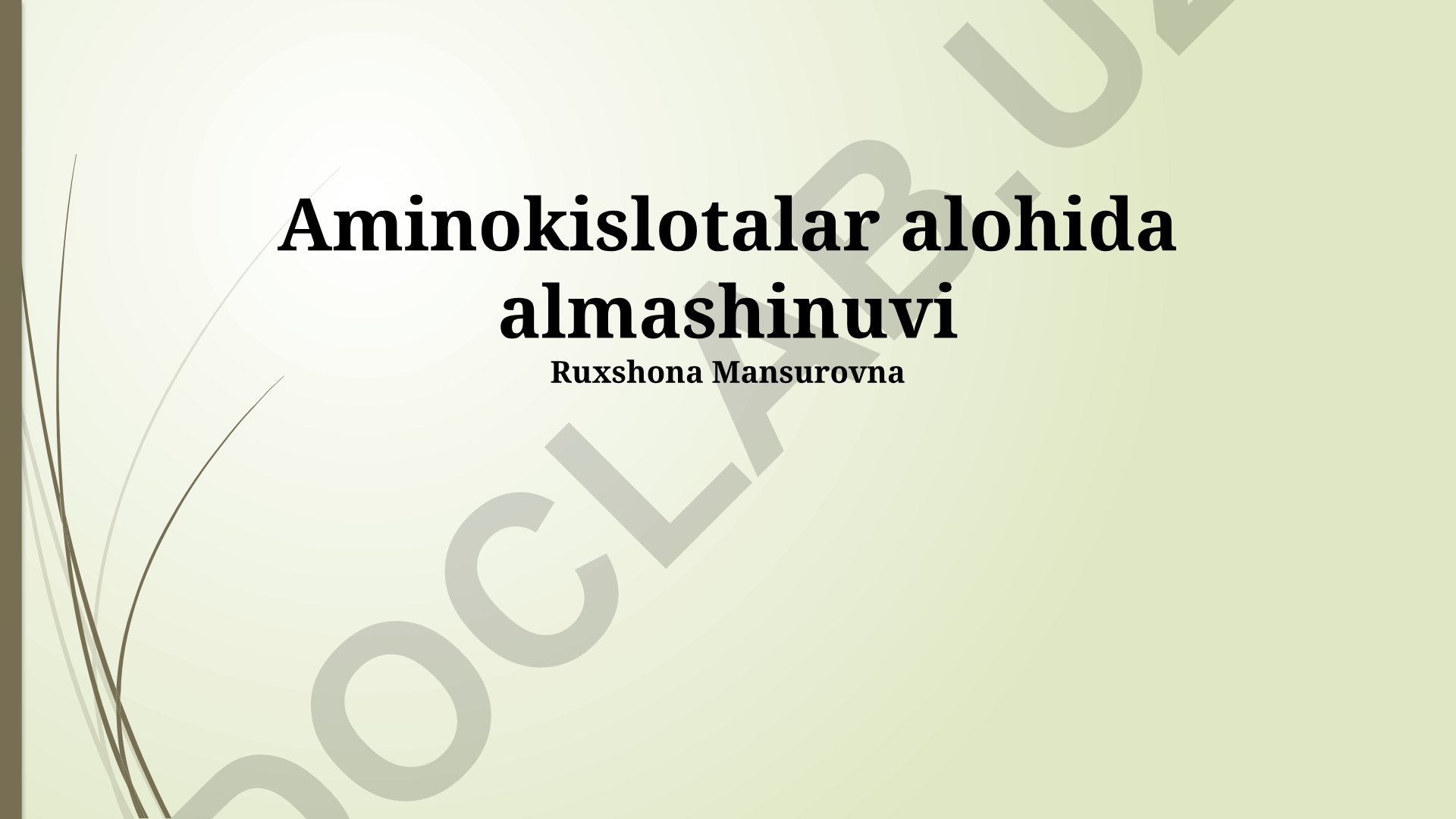 Aminokislotalar almashinuvi va energiya hosil qilish