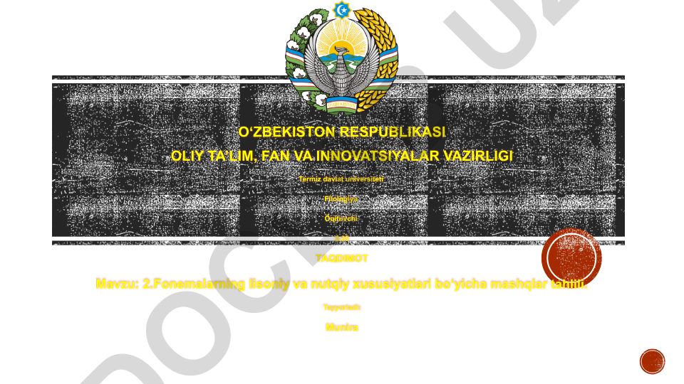 Fonemalarning lisoniy va nutqiy xususiyatlari bo'yicha mashqlar tahlili