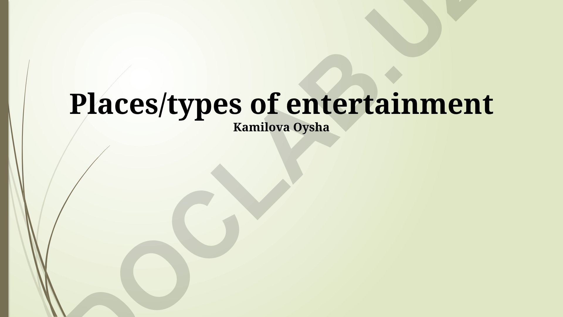 Entertainment types and venues analysis