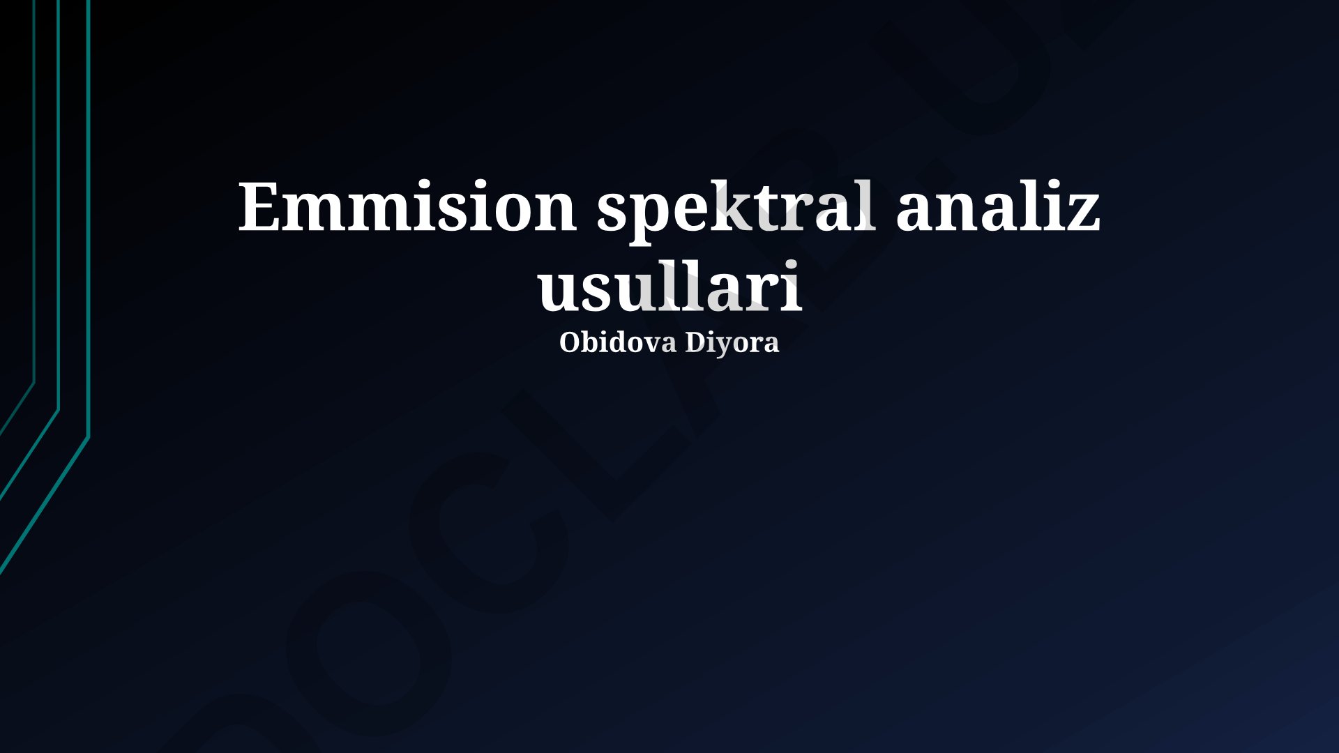 Emmision spektral analiz usullari
