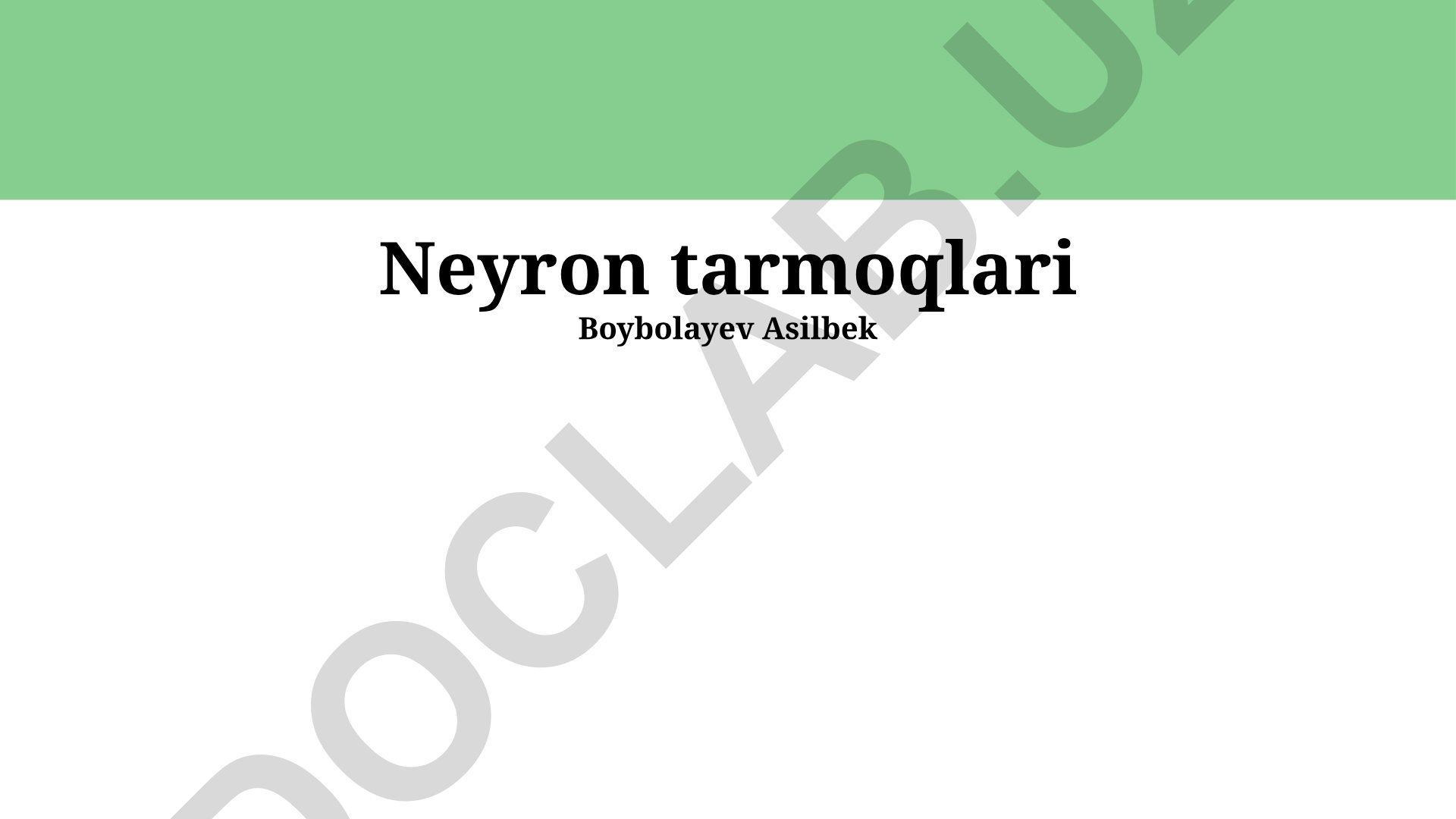 Neyron tarmoqlari: qo'llanilishi, tushunchalar va arxitekturalar