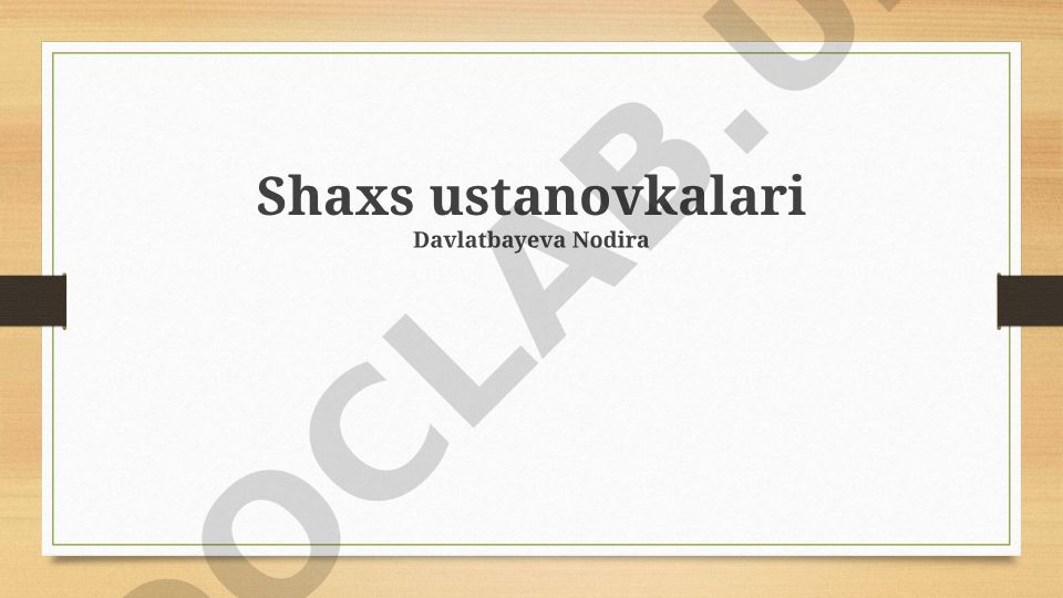 Shaxs ustanovkalari va tizim optimallashtirish
