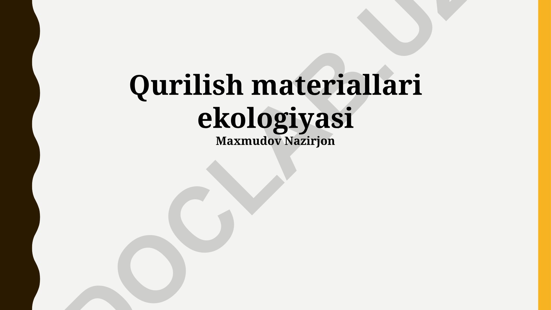 Qurilish materiallari ekologiyasi