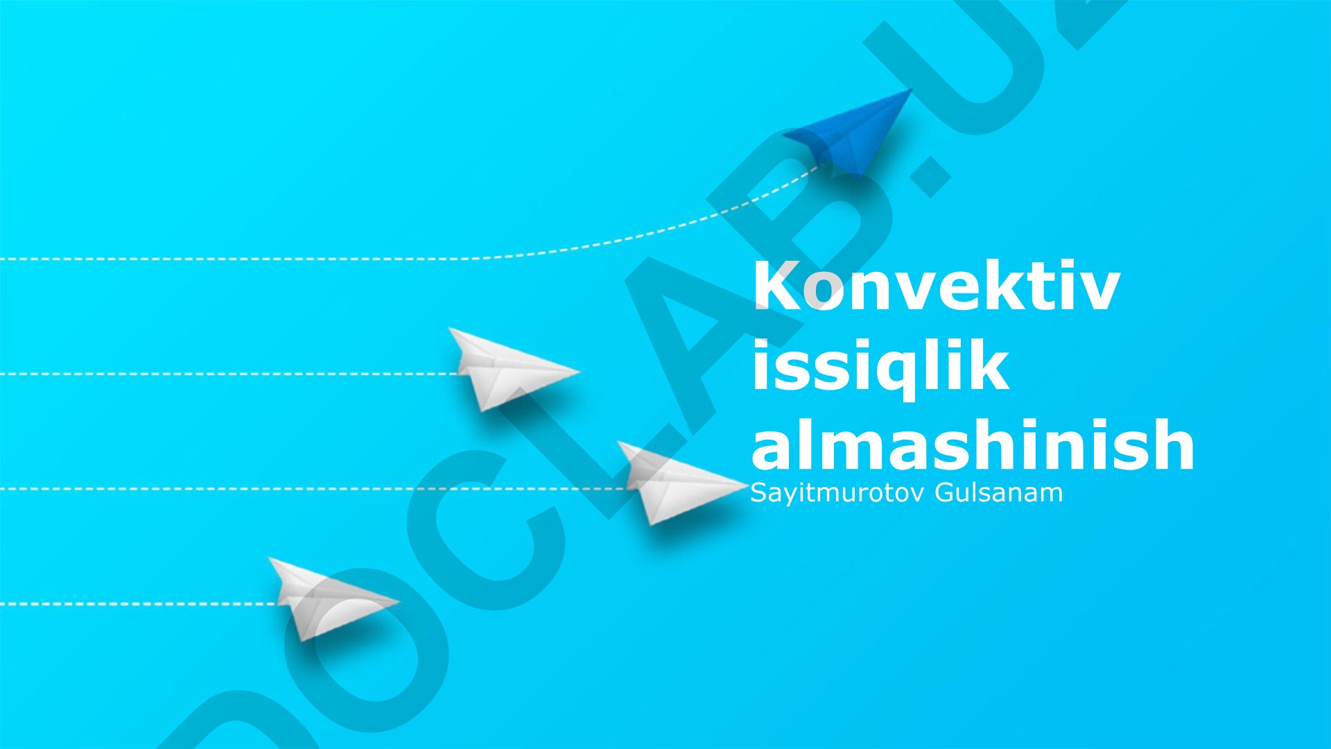 Konvektiv issiqlik almashinish va uning qo'llanilishi