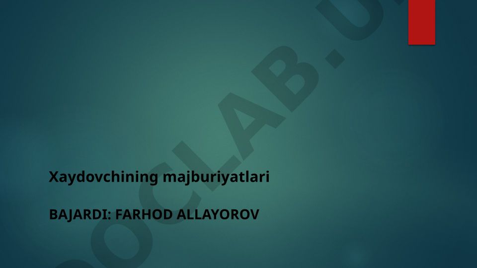 Haydovchining majburiyatlari va yo'l harakati xavfsizligi