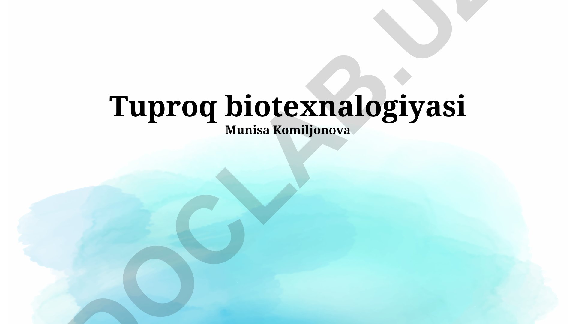 Tuproq biotexnologiyalari: tamoyillar, qo'llanilishi va kelajagi