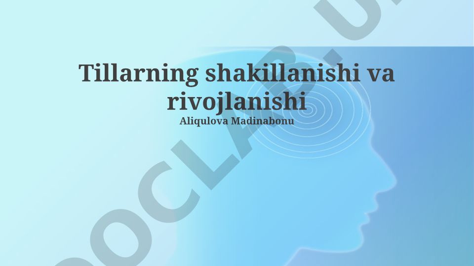 Tillarning shakillanishi va rivojlanishi