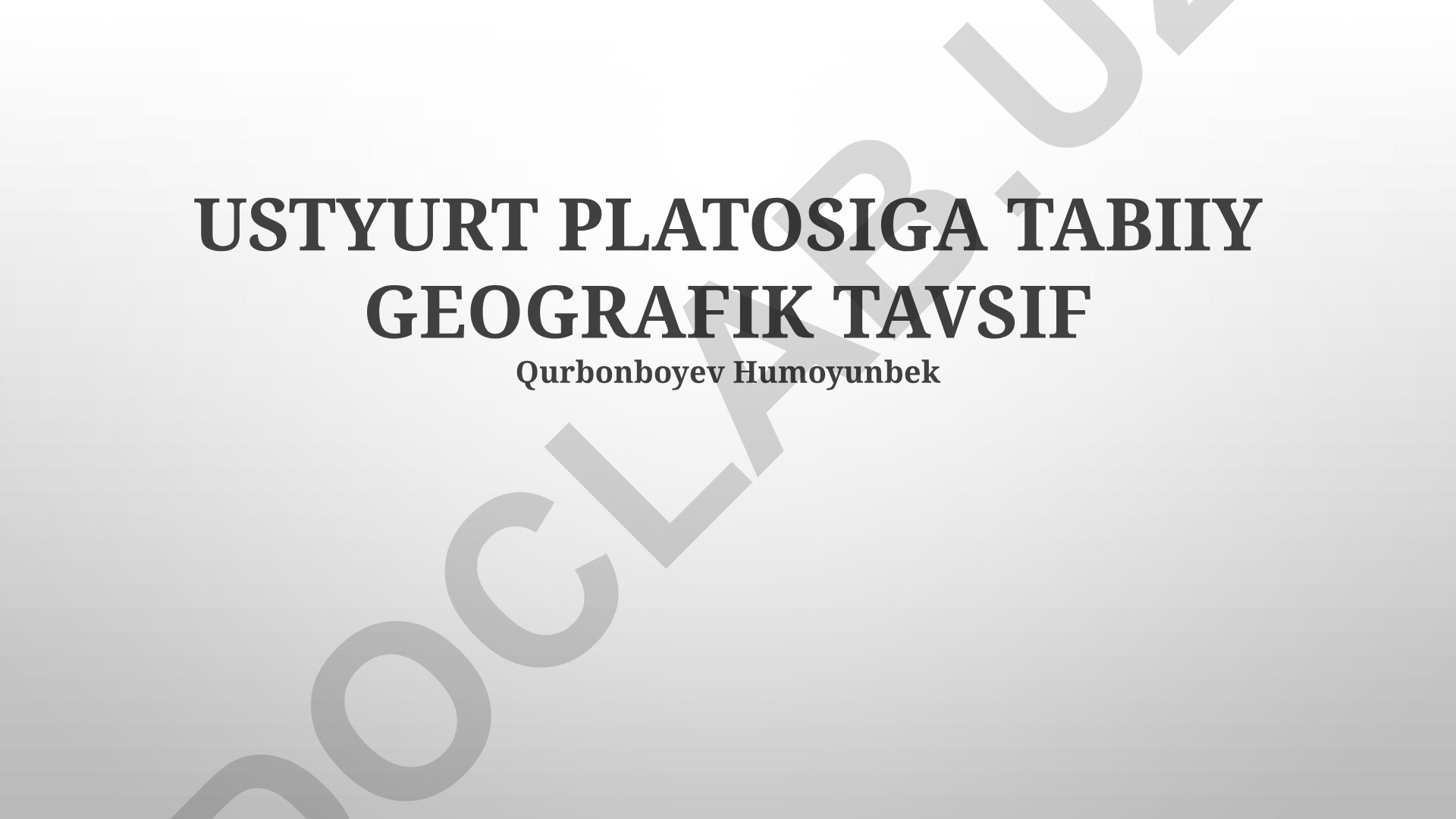 Ustyurt platosining tabiiy geografik tavsifi