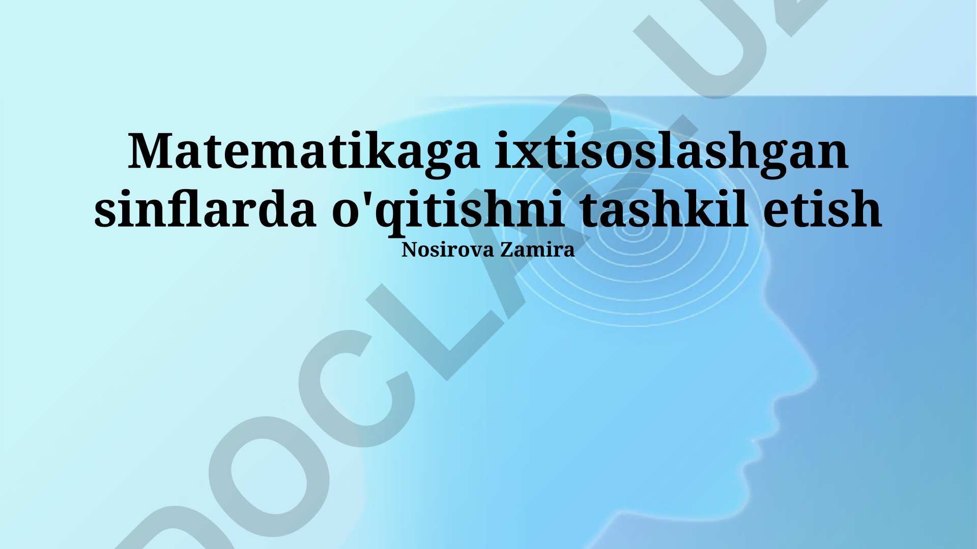 Matematikaga ixtisoslashgan sinflarda o'qitishni tashkil etish