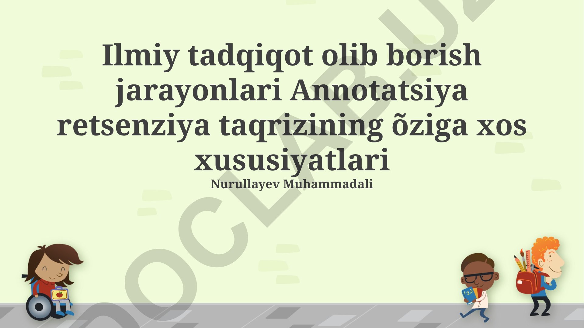 Ilmiy tadqiqot jarayonlari va natijalarini taqdim etish