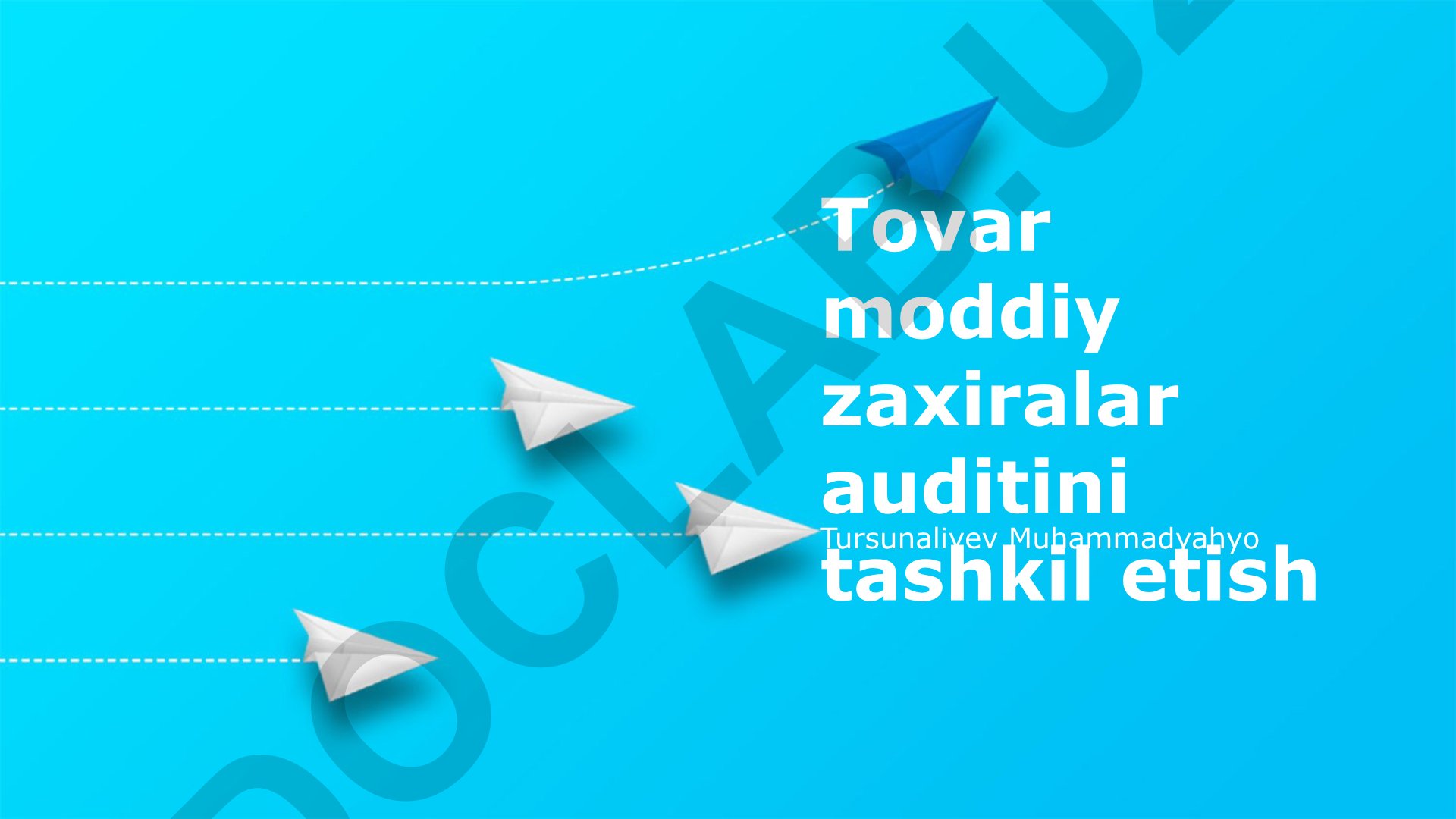 Tovar moddiy zaxiralar auditini tashkil etish