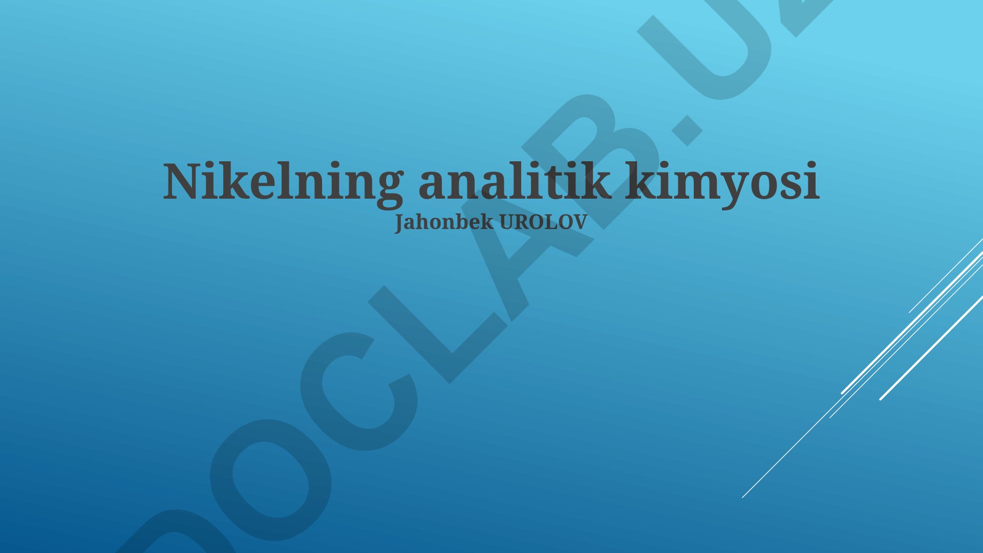 Nikelning analitik kimyosi