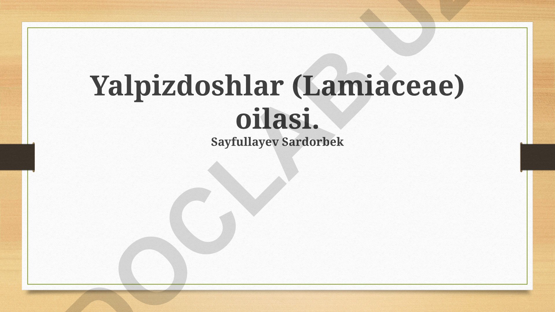 Lamiaceae oilasining iqtisodiy ahamiyati, turlari va umumiy xususiyatlari