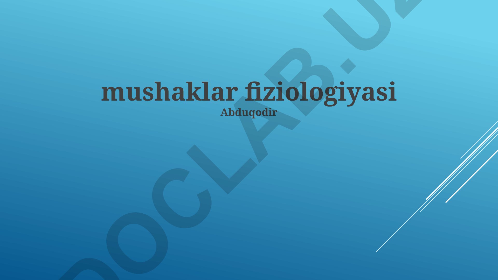 Mushaklar fiziologiyasi
