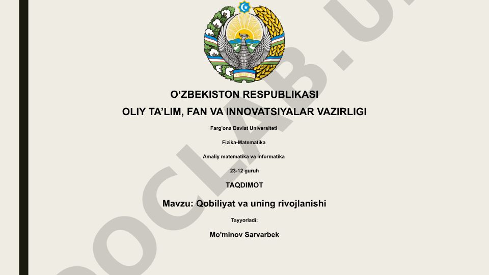 Qobiliyat va uning rivojlanishi