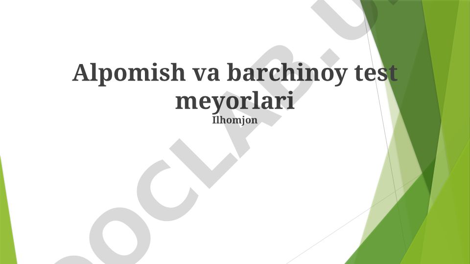 Alpomish va Barchinoy test natijalarining taqqoslovchi tahlili