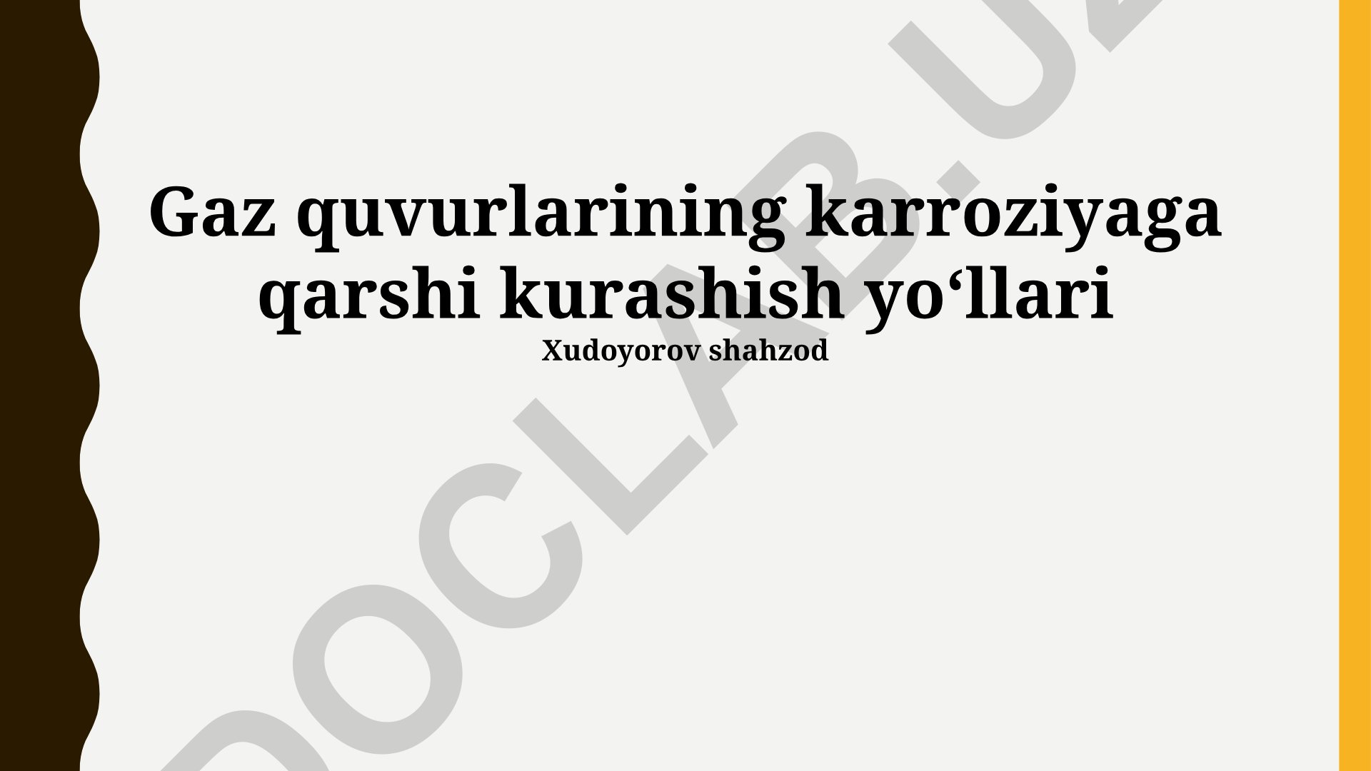 Gaz quvurlarining korroziyaga qarshi kurashish yoʻllari