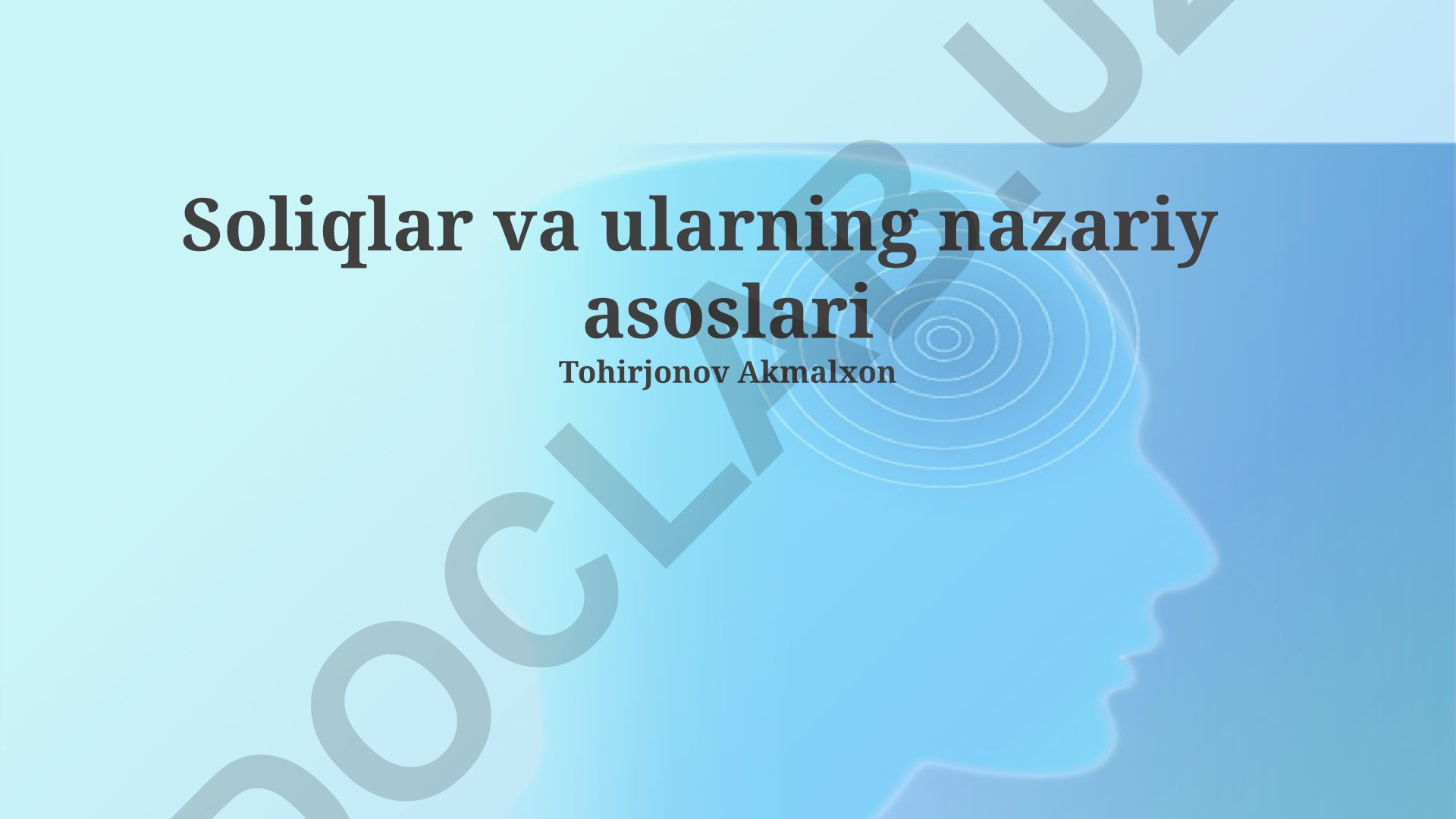 Soliqlar va ularning nazariy asoslari