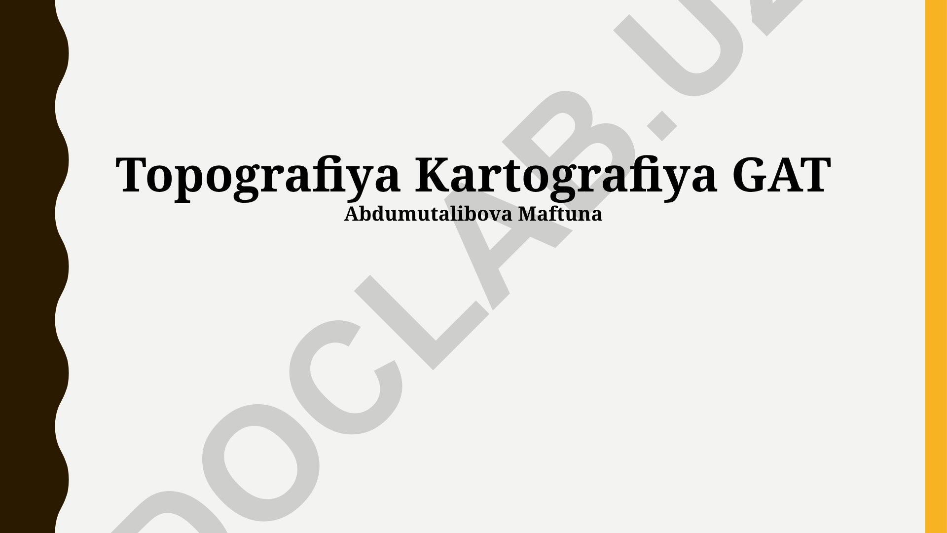 Relyef xaritalarini tuzish asoslari va zamonaviy topografik kartografiya