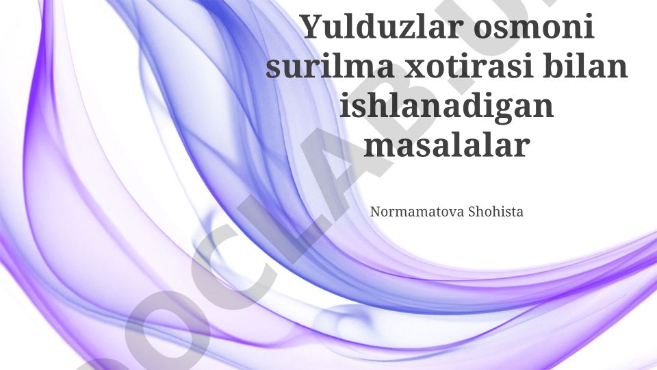 Yulduzli osmon simulyatsiya xotirasi va energetika samaradorligi