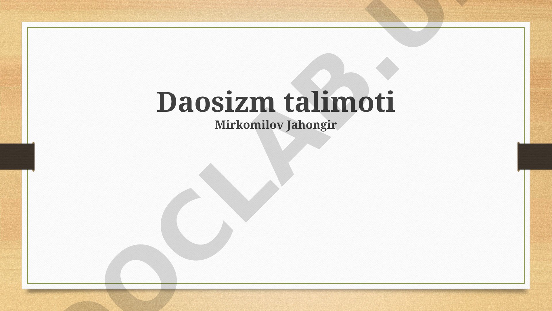 Daosizm ta'limoti